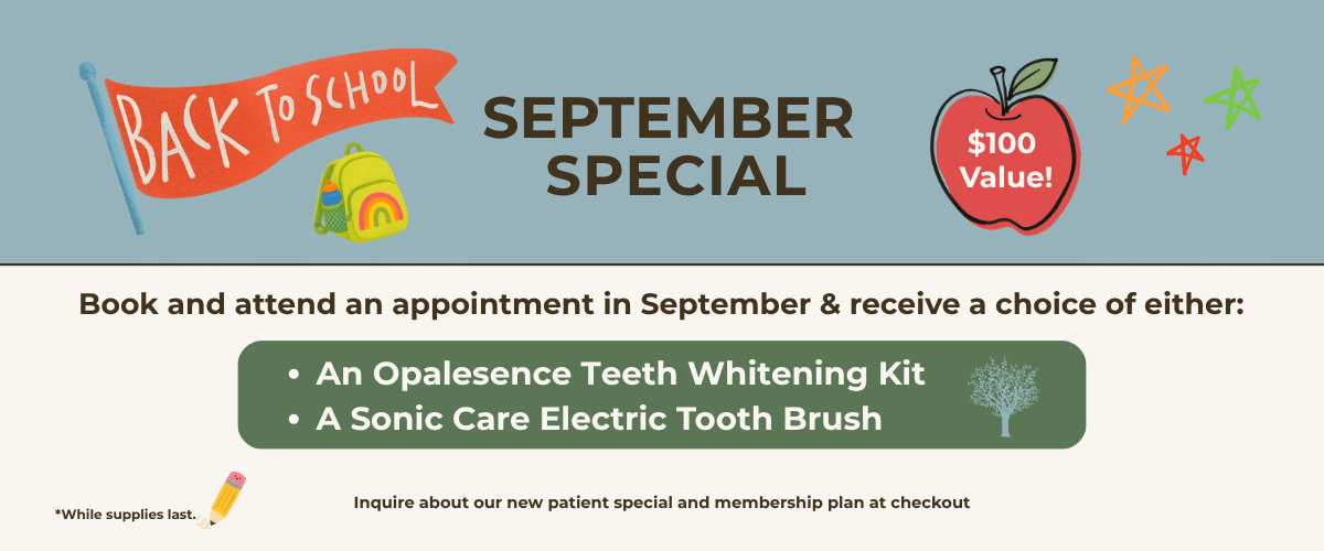 Back to School Special for September appointments booked and attended.